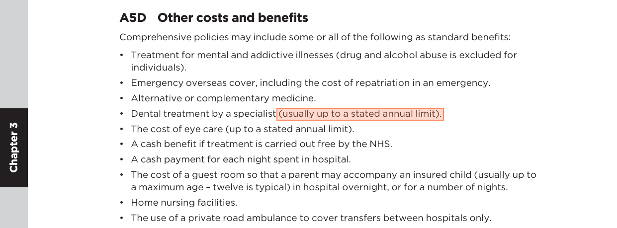 Stated annual limits per benefit - IF7 page 64